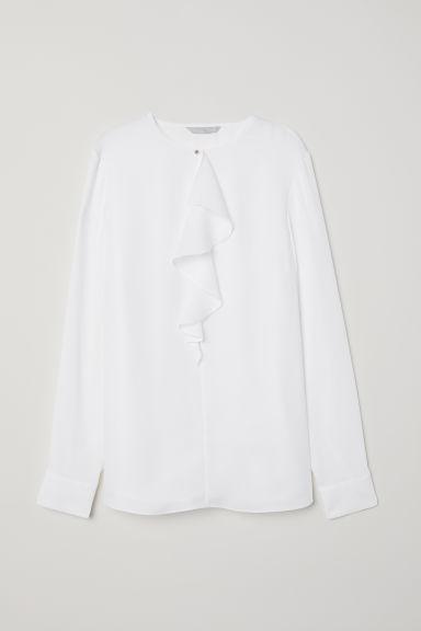 H & M - Camicetta Con Volant - Bianco