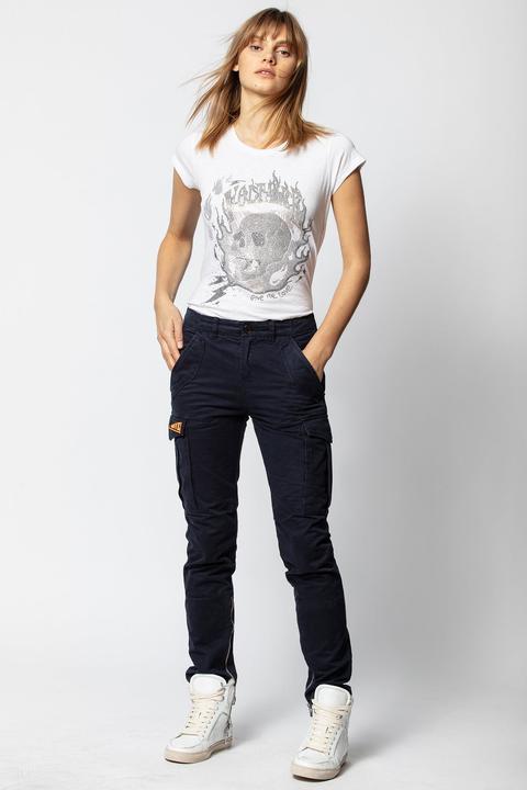 T-shirt Skinny Strass Skull