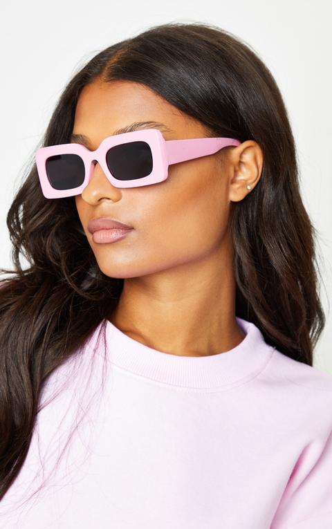 Baby Pink Lens Chunky Square Frame Sunglasses