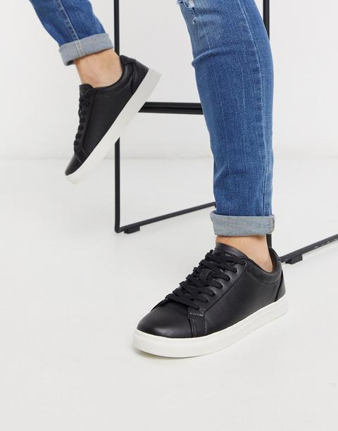 Topman Trainers In Black With White Detail