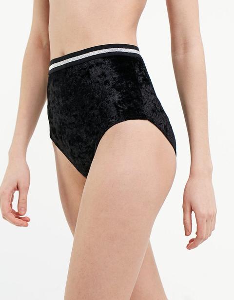 Culotte Velluto Dettaglio Lurex Nero