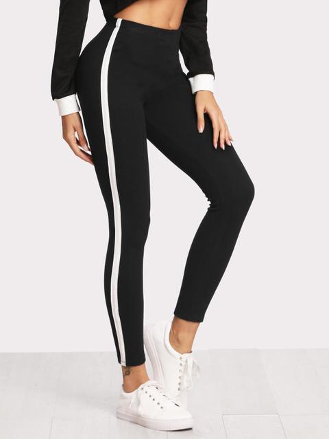 Leggings A Strisce Laterale