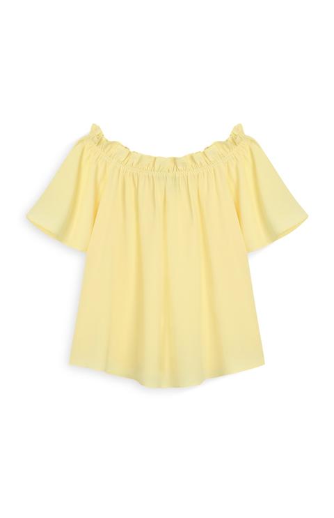 Top De Hombros Descubiertos Amarillo