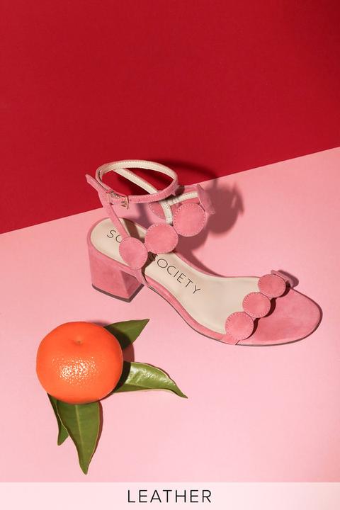Shea Pink Kid Suede Leather Dress Sandals