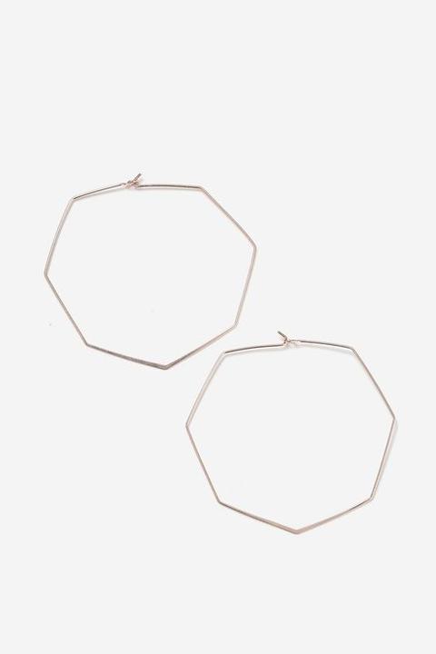 Hexagon Hoop Earrings