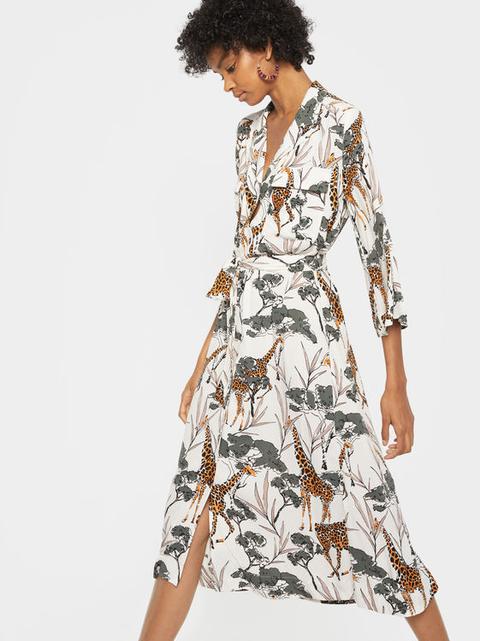 Vestido Camisero Estampado Animal