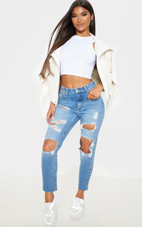pretty little thing distressed jeans