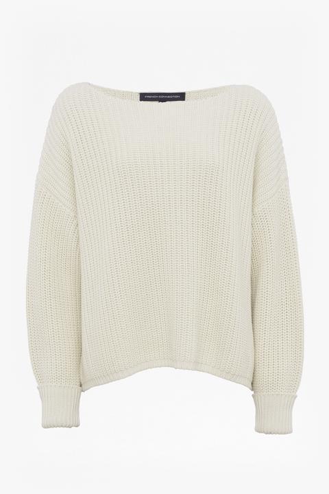 cream slash neck jumper