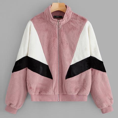 Jacke Mit Reißverschluss Und Farbblock