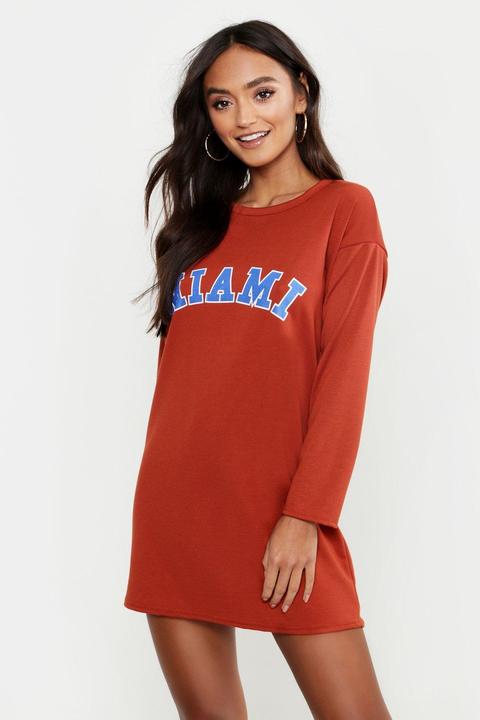 Robe Sweat À Slogan Miami Petite