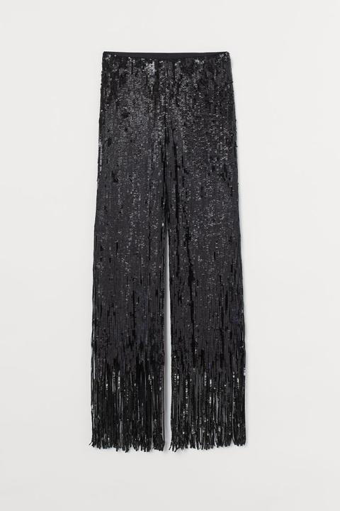 Pantalón Con Lentejuelas - Negro