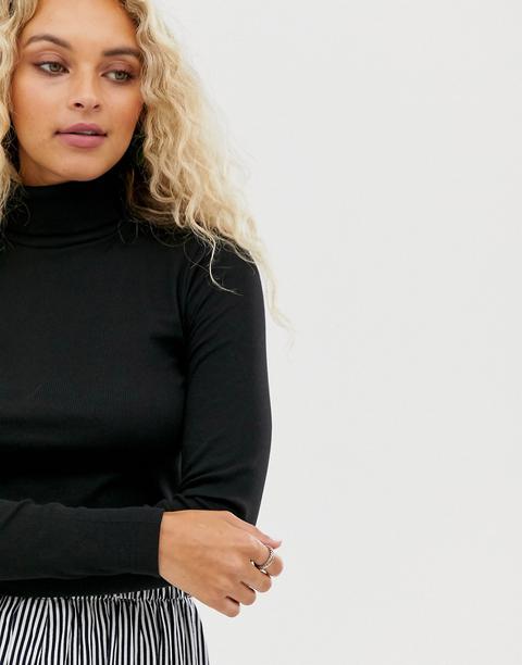 Weekday Ribbed Turtleneck In Black