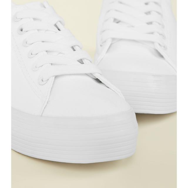 new look white platform trainers