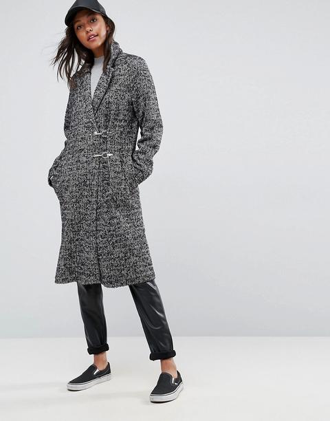Asos - Cappotto Spigato Con Chiusura A Gancetti - Multicolore