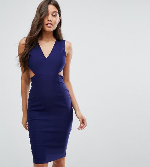 Vesper - Vestito Midi Con Cut-out E Scollatura Sulla Schiena - Navy