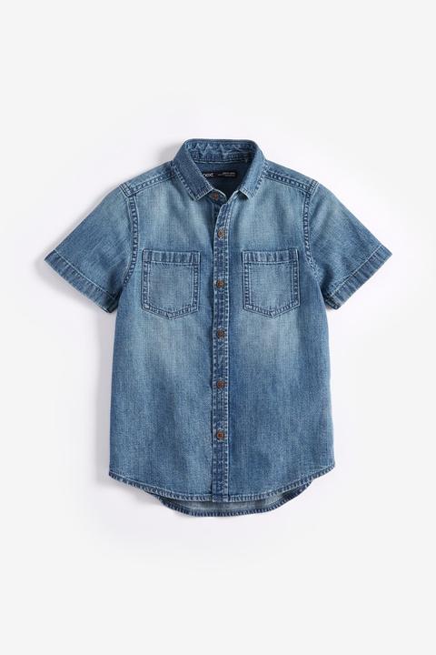 Boys Next Denim Short Sleeve Washed Shirt (3