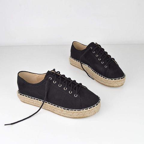 Sabella - Lace Espadrille In Black