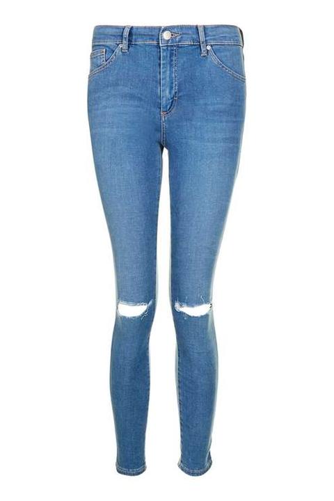 Moto Mid Blue Rip Leigh Jeans