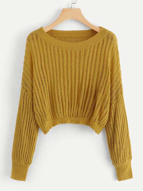 Drop Shoulder Ribbed Jumper