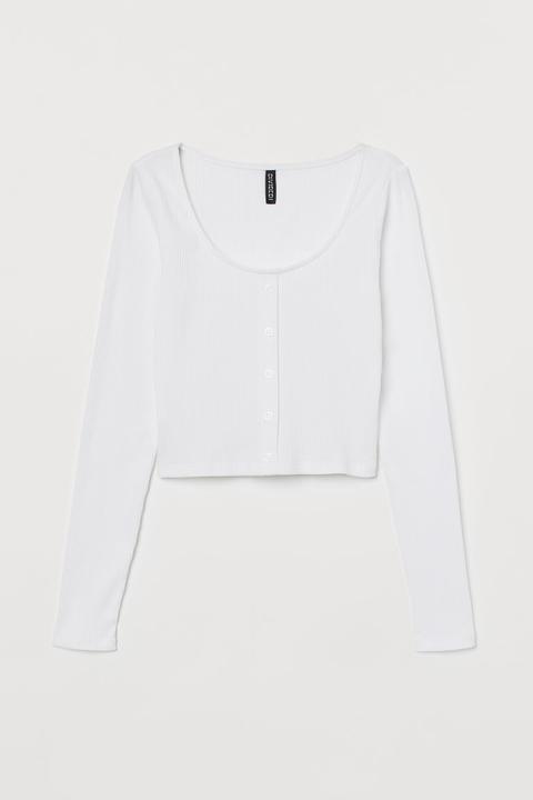 Top Cropped De Punto - Blanco