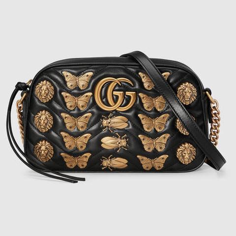 Bolso De Hombro Gg Marmont Con Tachuelas De Animales