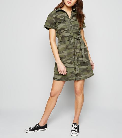 camo denim dress