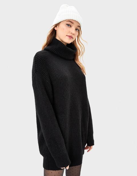 Jersey Oversize Con Cuello Vuelto