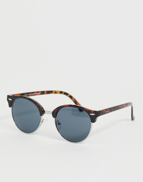 New Look Round Sunglasses In Brown Tortoise Shell