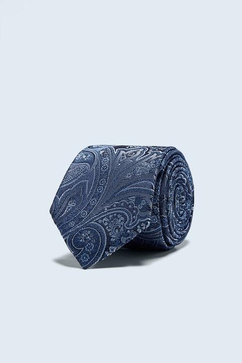 Corbata Ancha Jacquard Paisley