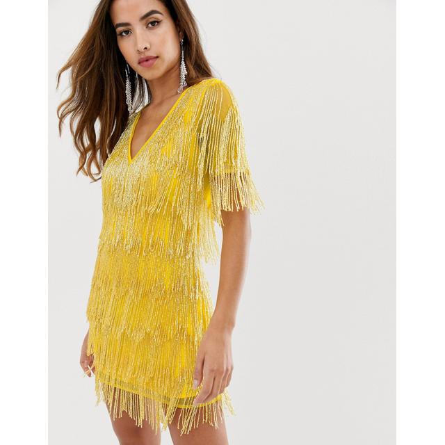 all over fringe dress