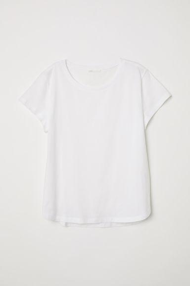 H & M - T-shirt In Cotone - Bianco