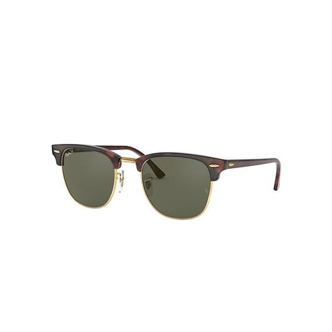 Clubmaster Classic Lunettes De Soleil Monture Havane Verres Vert Polarisé 49-21