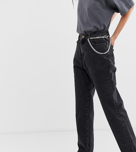 Collusion X005 Straight Leg Jeans In Washed Black - Black