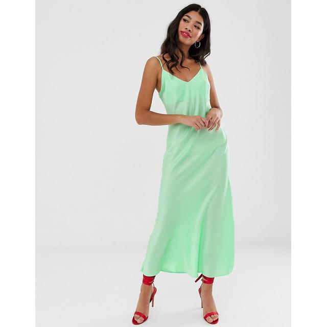 green maxi slip dress