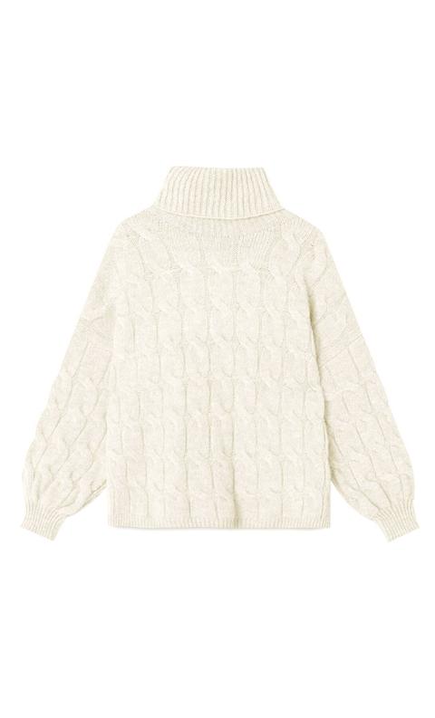 Cable Knit Balloon Sleeve Sweater