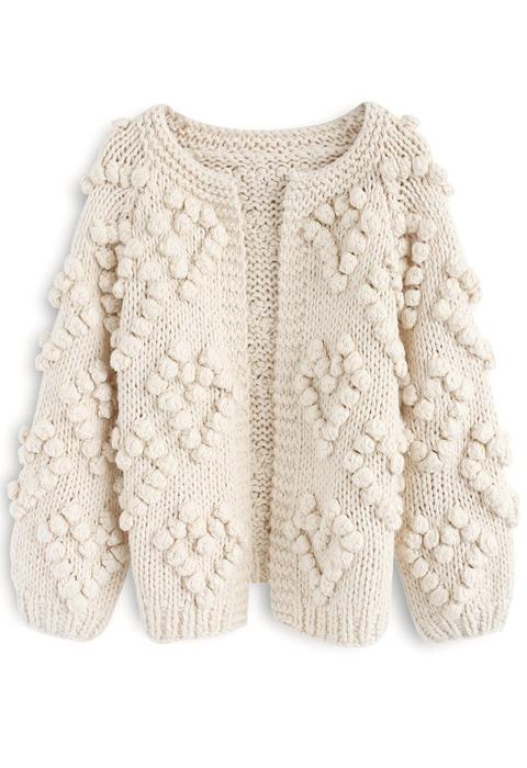 Knit Your Love Cardigan In Ivory