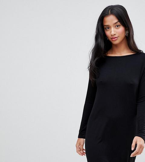 Boohoo Petite - Vestito Svasato A Maniche Lunghe - Nero