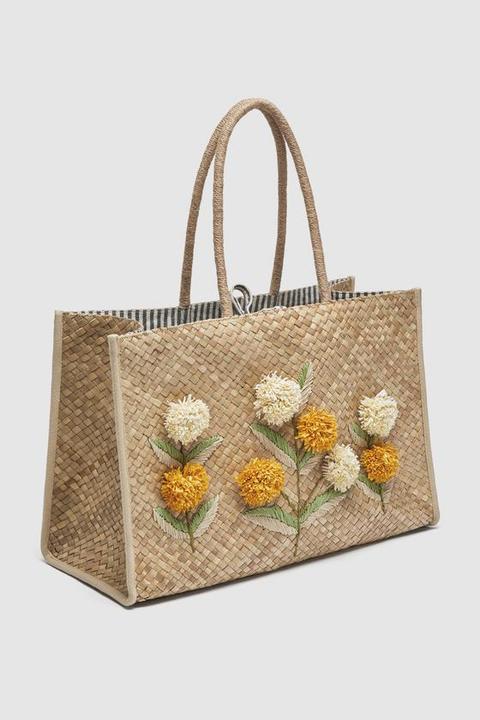 Borsa Shopper Con Fiori