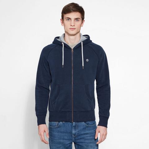 Timberland Felpa Da Uomo Con Cappuccio E Zip Intera Exeter River Blu Marino Blu Marino, Size L