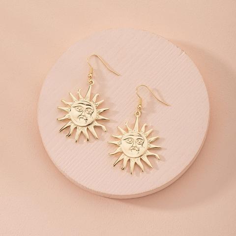 Metal Sun Decor Drop Earrings