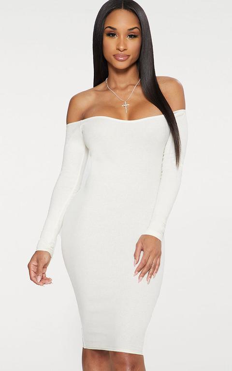 cream long sleeve midi dress