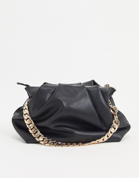 black bag with gold chain strap