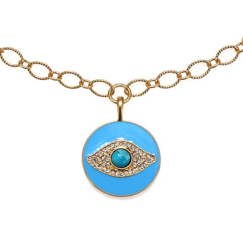 Evil Eye Long Enamel Talisman Necklace