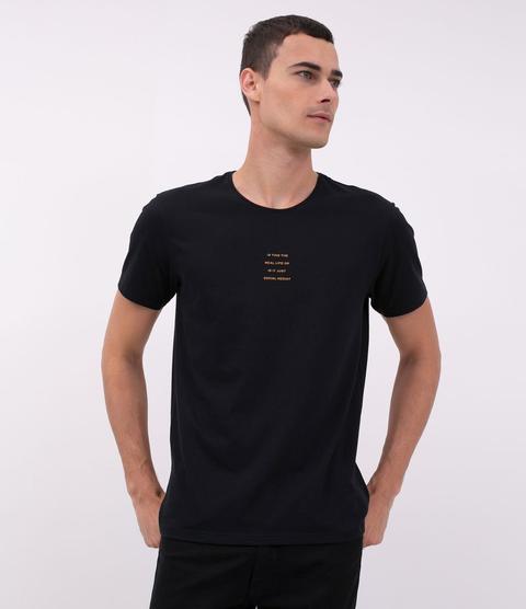 Camiseta Slim Com Estampa Social Media