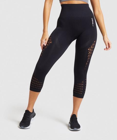 Gymshark Energy+ Seamless Cropped Leggings - Black