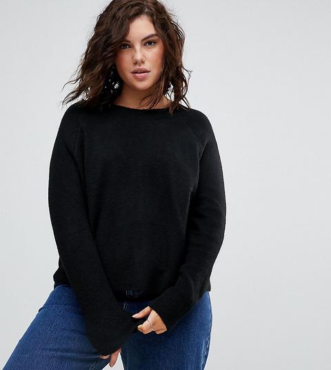 Asos Curve - Maglione Girocollo In Morbido Filato - Nero