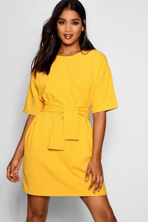 robe droite jaune moutarde