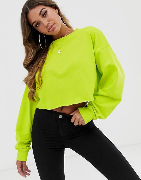 Neon green hot sale cropped sweatshirt