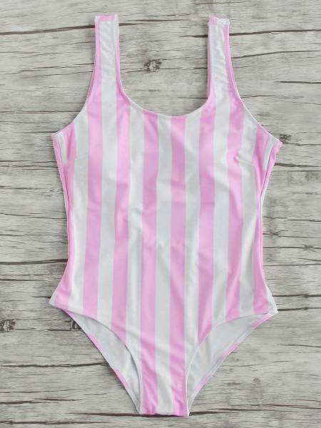 Vertical Strap Low Back Swimsuit