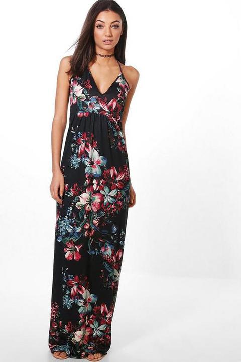 Tall Robe Maxi À Fleurs Sombres - Noir - 40, Noir